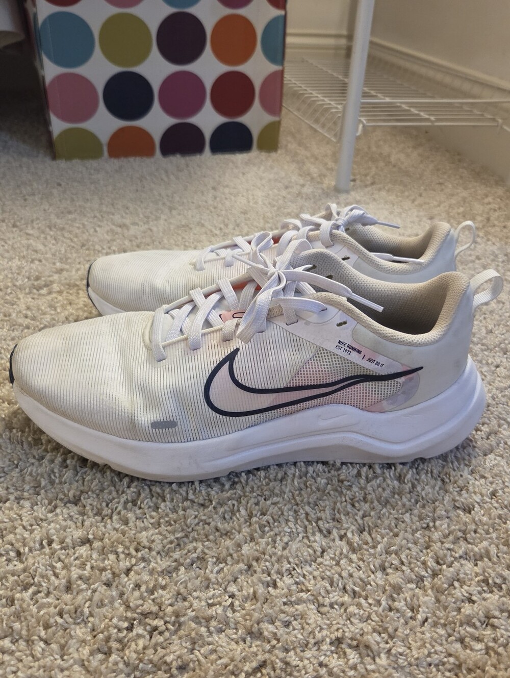 Nike White and Black Mesh Trainers